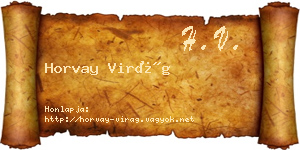 Horvay Virág névjegykártya